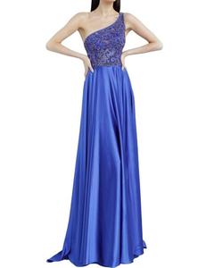 Платье с асимметричным плечом Royal JOVANI, Royal