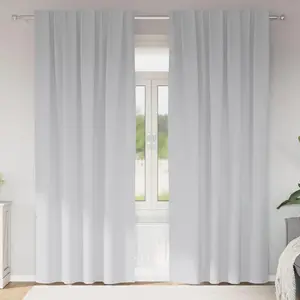 Шторы с драпировкой, 2 шт., светло-серые, 225 х 140 см, полиэстер, шторы и шторы, дизайнерская мебель, новые. vidaXL