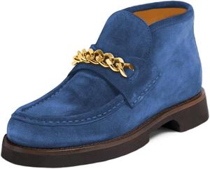 Женские ботильоны YDN с цепочкой, на щиколотку, с круглым закрытым носком, массивным низким каблуком, без застежки, для работы и повседневной носки, размеры 4-16 US, Blue