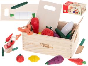 Деревянные магнитные овощи для магнитной резки в детской коробке + аксессуары ikonka