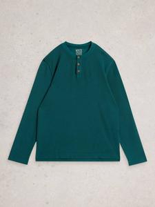 Верх пижамы Helston Cotton Henley White Stuff, Mid Green