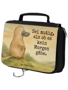 Mr. & Mrs. Panda Косметичка с изображением утконоса и надписью белого цвета