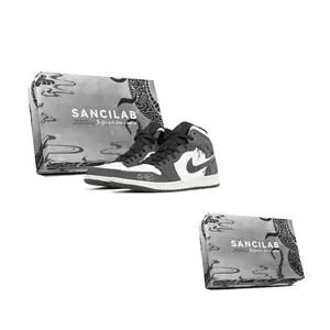 Jordan Кроссовки баскетбольные Air 1 с амортизацией, противоскользящие и износостойкие, мид-топ винтажные, унисекс, черно-белые