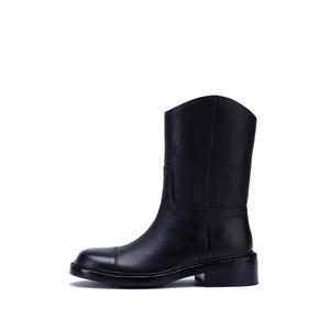 BELLALILY Женские черные полусапожки на каблуке 4 см, цвет Black