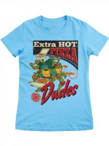 Футболка "Extra Hot Pizza Dudes Girly Tee" синего цвета Teenage Mutant Ninja Turtles