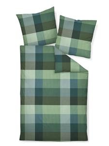 Постельное белье Traumschloss Premium Flanell kariert, зеленый