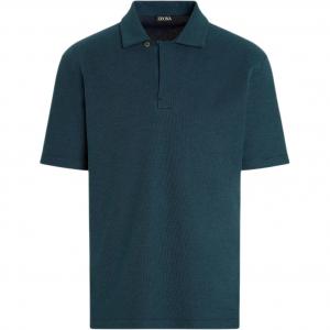 Zegna поло с медовой текстурой Ermenegildo Zegna, Dark Teal