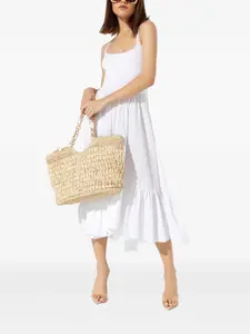 Платье миди с оборками Veronica Caroline Constas, белый