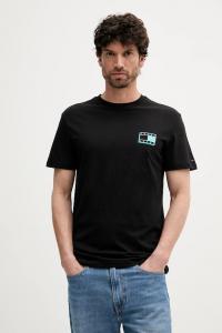 Хлопковая футболка Tommy Jeans, черный