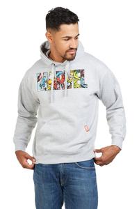 Мужской пуловер с капюшоном с логотипом Marvel, серый