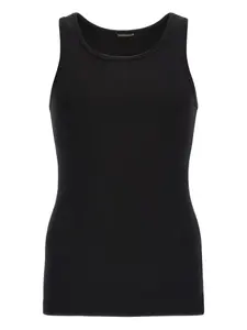 Майка из хлопка в рубчик Roberto Cavalli, черный