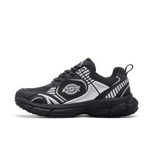 Низкие, амортизирующие, нескользящие, массивные кроссовки, мужские, черные, блестящие, серебристые Dickies, Black Shiny Silver