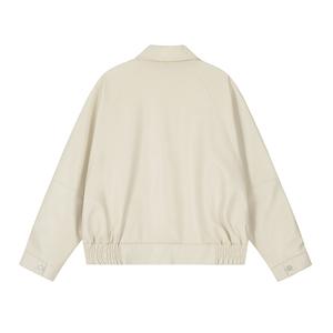 A chock Кожаная куртка унисекс из плотной ткани, Темно коричневый