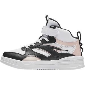 Антискользящие износостойкие высокие скейтерские кроссовки бело-черно-розовые детские Antakids