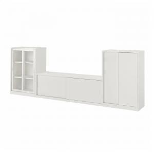 Шкаф-купе для телевизора/хранения с раздвижными дверцами TONSTAD IKEA, 339x37x116 см, цвет glass