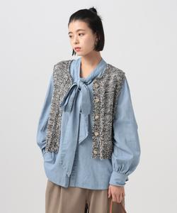 Джинсовая блузка с бантом Bayflow, цвет Light Blue 82