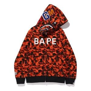 Толстовка x xo shark camo full zip hoodie 'orange red' A Bathing Ape, оранжевый