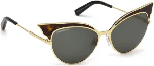Солнцезащитные очки DSquared2 DQ 166 DQ0166 52N темно-гаванский / зеленый, Havana/Gold