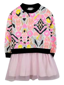 Платье-свитер с принтом Billieblush, розовый