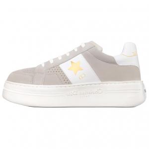 Star Platform Shoes Low-Top Skateboard Shoes Women's Light Beige DIOR