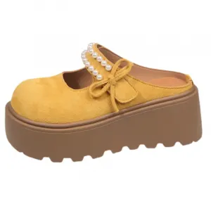 Alxnan Женские противоскользящие закрытые тапочки желтые, цвет Yellow