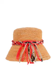Шляпа от солнца из рафии Maison Michel, нейтральный