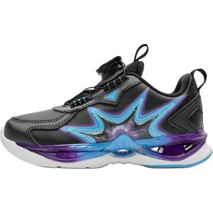 QIAODAN Детские кроссовки с низким верхом, устойчивые к истиранию, черного и синего цвета, для детей от 3 до 7 лет