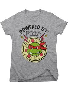 Футболка Powered By Pizza Girly Tee серого цвета Teenage Mutant Ninja Turtles