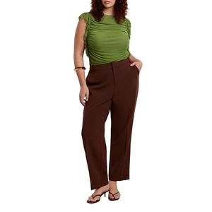 Женские брюки прямого кроя 365 plus size Eloquii, Chicory Coffee