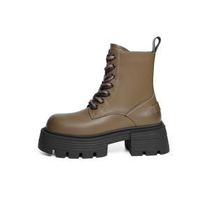 RED DRAGONFLY Короткие женские ботинки Martin 6,6 см с коричневой подкладкой из флиса, цвет Brown Fleece-Lined