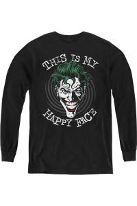 Батмен Маниакальная спираль молодежный худи с длинным рукавом Gildan, черный