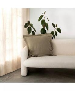 Европодушка из французского льна с фланцем Bokser Home, зеленый