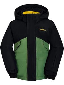 Peek U Функциональная зимняя куртка "Киран" в черно-зеленом цвете