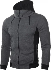 Мужской худи с двойной молнией Slim Fit водолазка