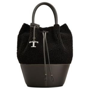 TOD'S Классическая маленькая шерстяная женская сумка черная