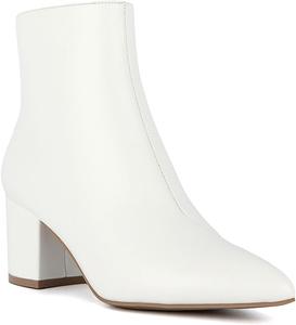 Женские ботильоны Sugar с высоким каблуком - праздничные ботильоны на молнии сбоку, с округлым носком, модные ботинки для осени и вечеринок - Ночная жизнь, White Soft