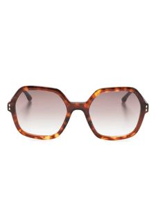 Isabel Marant Eyewear солнцезащитные очки в массивной оправе с логотипом, коричневый
