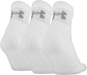 Under Armour Unisex-Adult тренировочные хлопковые носки Quarter, набор, White (3-Pairs)