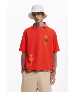 Мужская футболка с коротким рукавом с цветочным принтом Desigual, черный