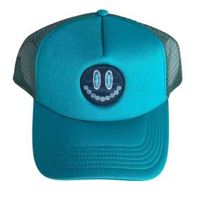 Сетчатая шапка-шляпа водителя грузовика Glam Grin Ponytail в бирюзовом цвете 2FlyCo