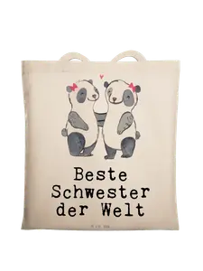Сумка для переноски Mr & Mrs Panda Panda Beste Schwester der Welt, кремовый