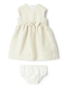 Льняное платье в полоску Il Gufo, нейтральный