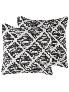 Декоративная подушка Beliani 2er Set Deko HAZRO, черный/белый