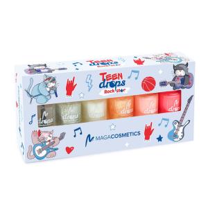 Набор: лак для ногтей rockstar v.01, 6x6 мл Maga Cosmetics Teen drops