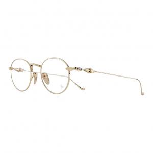 Chrome Hearts Титановые очки круглой формы Unisex Gold