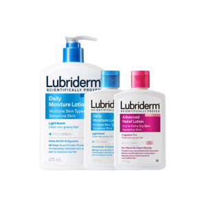 Набор увлажняющего и питательного лосьона для тела hydrating and moisturizing 473мл+177мл*2 Lubriderm, three-piece set: daily hydrating moisturizing lotion 473ml+refining soothing moisturizing lotion 177ml+hydrating moisturizing lotion 177ml