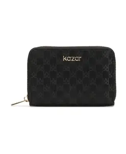 Маленький тканевый кошелек с монограммой Kazar, черный
