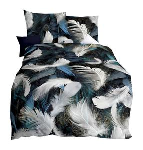 JACK by Kaeppel Mako Satin Digital Print Постельное белье из 2 предметов Перья Перья Антрацит Белый Петроль Золото Размер: 135 x 200 см Постельное белье