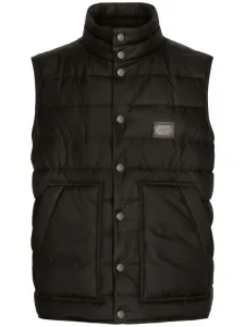 Дутый жилет с логотипом DOLCE & GABBANA, черный