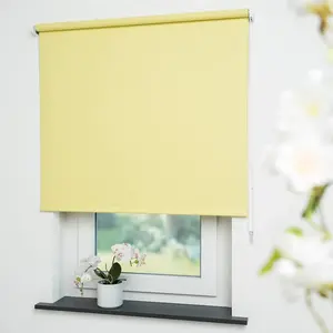 Рулонная штора Uni с боковым управлением, затемняющая, энергосберегающая, для установки с помощью сверления Liedeco, желтый